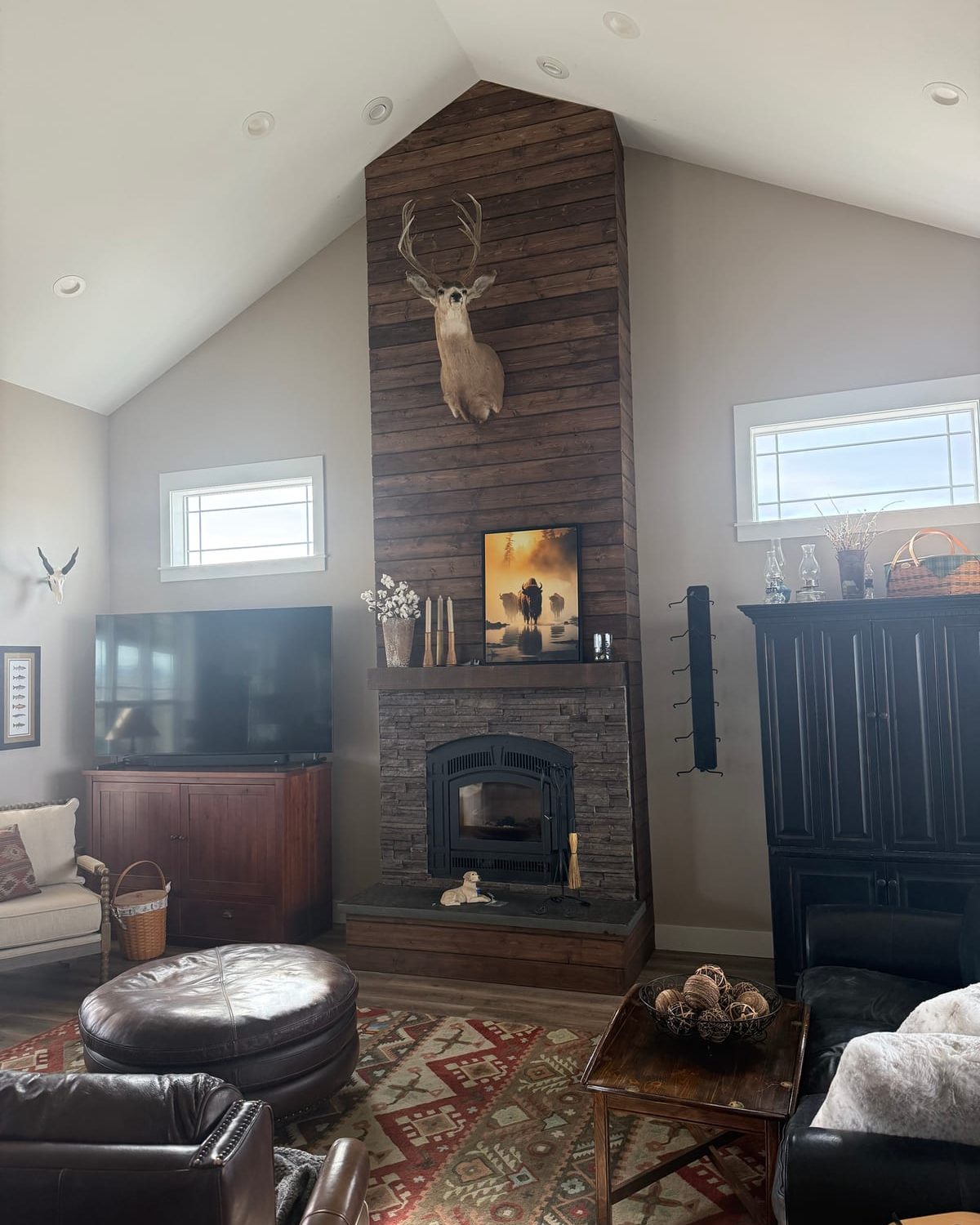 The great room of a finished Frontier Building Group home